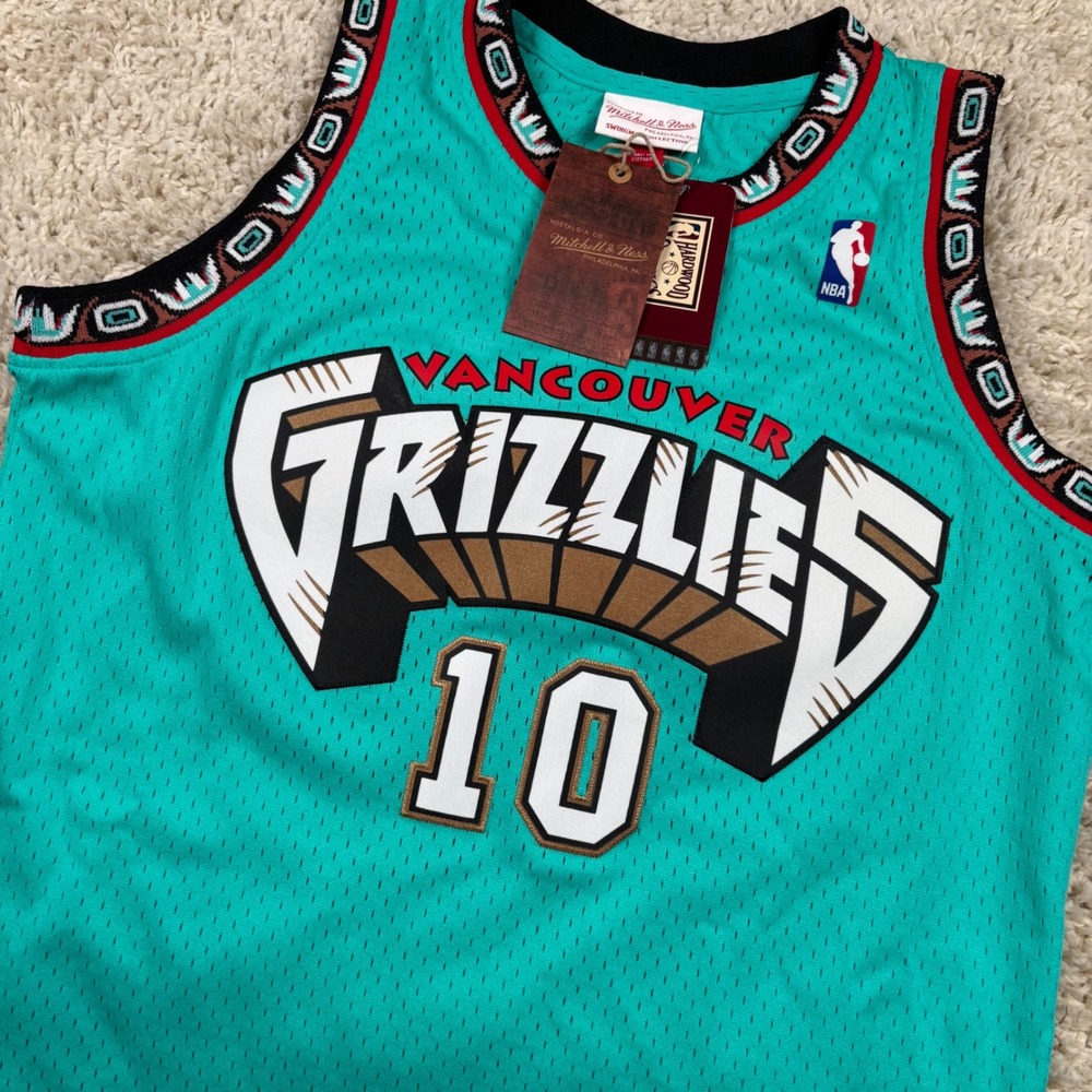 Mitchell & Ness Mike Bibby Vancouver Grizzlies #10 Jersey Kids L Teal NWT